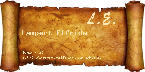 Lampert Elfrida névjegykártya